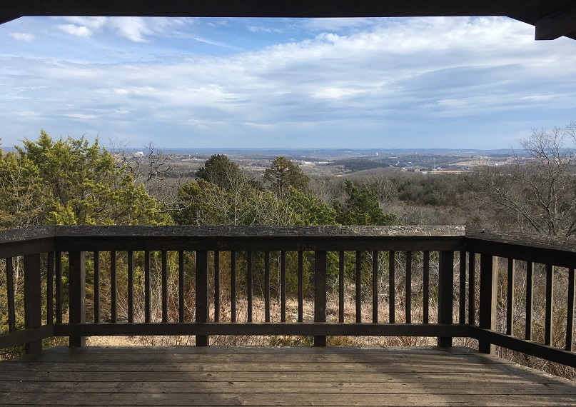 Scenic overlook near the hiking trails at Ruth and Paul Henning Conservation Area in Branson MO
