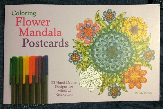 coloring flower mandala postcards