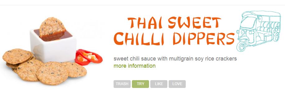 Graze snack box Thai sweet chilli dippers