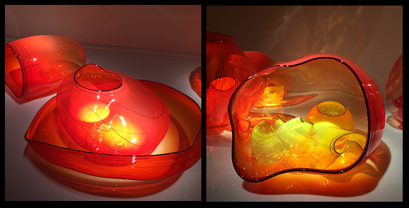 Crystal Bridges Chihuly Fire Red Bowls